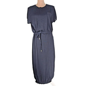 PESERICO Maxi Dress Navy Blue Size 42 Italy (US 6) Classic Quiet Luxury Beachy